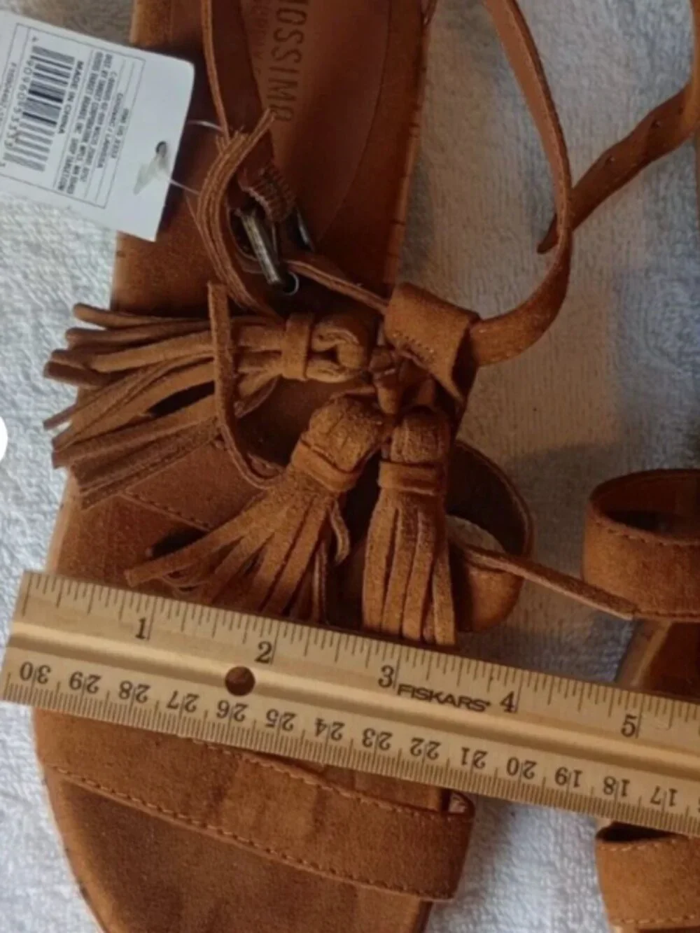 MOSSIMO SUPPLY Women's‎ Size 8 NWT Brown Cognac Larissa Sandals Fringed Tassels